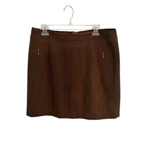 Bob Timberlake Women’s Brown 50% Wool Lined Zippered Skirt Size 14